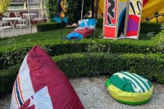 Pouf ricavati riciclando attrezzatura da kitesurf