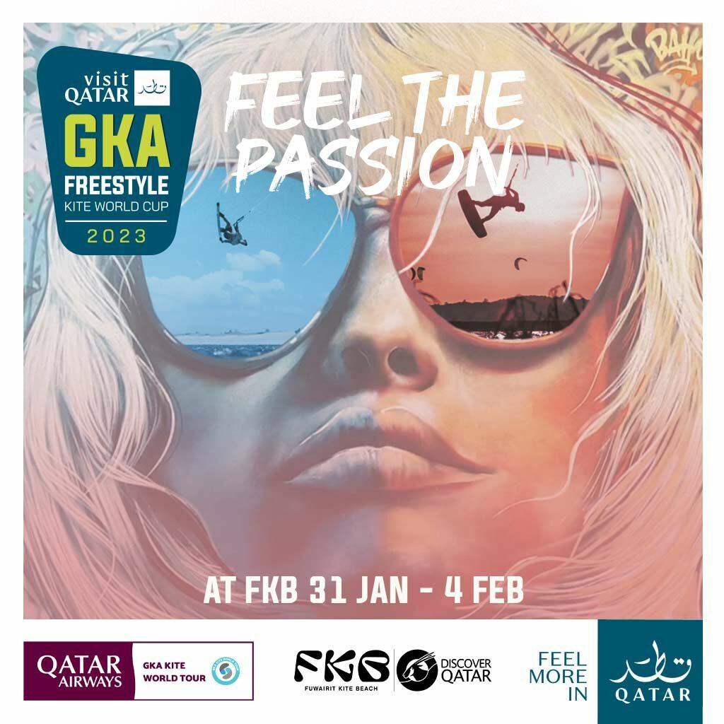 foto del poster del gka kite world tour qatar