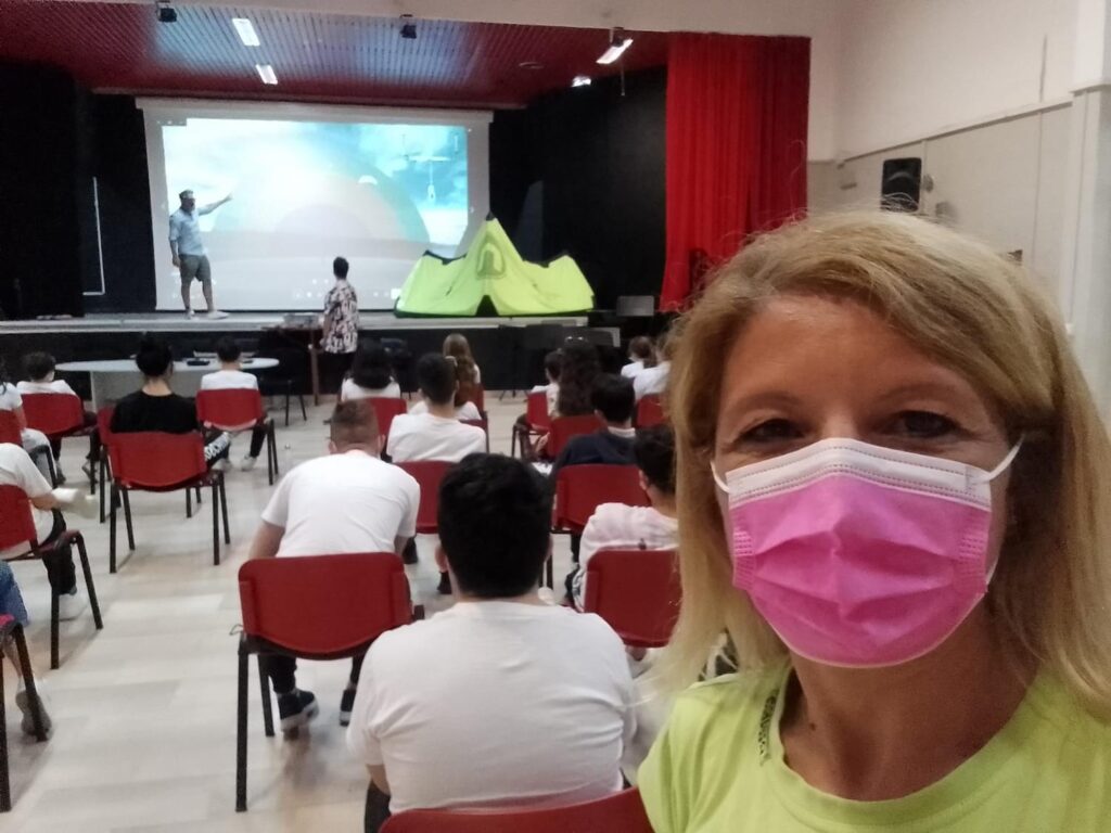 Antonella a una lezione di Antonio Gaudini
